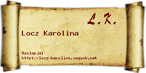 Locz Karolina névjegykártya
